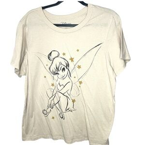 Disney Tinkerbell Short Sleeve T Shirt Tan SZ XXL EUC